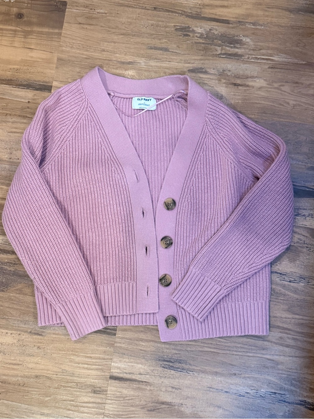 Old Navy Lavender Pink Ribbed Button-Front Cardigan